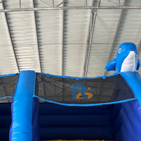 Toboggan gonflable pour enfants sur le thème de la mer avec piscine combinée