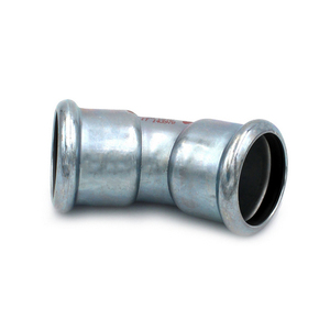 Raccordo a pressione 45° in acciaio al carbonio diametro 28 per tubazioni - Product Image 1