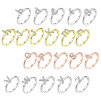 Bagues SC pour hommes et femmes, personnalisables avec l'alphabet A-Z, plaquées or, argent 925, initiales simples, bagues empilables avec lettres
