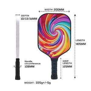 Juego de palas de pickleball de 13.4 mm, de fibra de vidrio, antideslizantes, para entrenamiento, con 4 pelotas y bolsa de transporte de nailon - Product Image 2