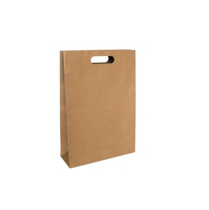 ถุงกระดาษด้านล่างสี่เหลี่ยม Sos สีน้ำตาลพร้อมด้ามจับตาย - Product Image 2