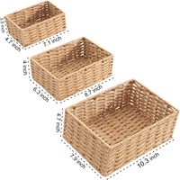 Petit panier en osier pour l'organisation, panier de rangement tissé à la main en corde de papier naturel, idéal pour la décoration de la maison