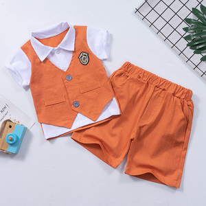 Nouvelle collection 2022 : Ensemble T-shirt et short à motif losanges pour garçons de 1 à 5 ans – Prix bas - Product Image 5
