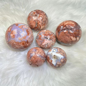 गर्म बिक्री प्राकृतिक क्रिस्टल दवा जेओड क्षेत्र प्राचीन गुलाबी एगेट बॉल - Product Image 5