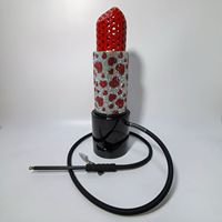 Vente en gros de chichas portables de luxe uniques en aluminium rose gold rouge, ensemble complet