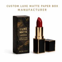 Boîte d'emballage pour rouge à lèvres, taille personnalisée, en papier couché, structure pliable, carton pour rouge à lèvres, étui pour gloss, service d'impression