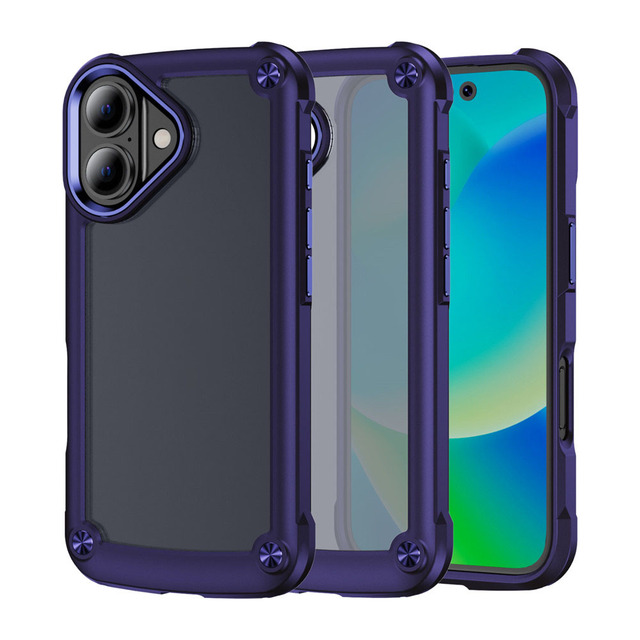TPU PC 2 in 1 Shockproof Air Corner Translucent Matte Back Bumper Phone Case for iPhone 17 16 Plus 15 14 13 12 11