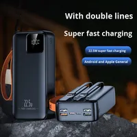 Power Bank PVC Kapasitas Besar 50000 MAh untuk E-commerce Lintas Batas, Pengisian Cepat 22.5W, Micro USB, Layar LED, Pencetakan Logo Kustom