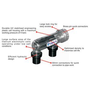 Générateur de <span class=keywords><strong>chlore</strong></span> au <span class=keywords><strong>sel</strong></span> pour <span class=keywords><strong>piscine</strong></span> ABS à <span class=keywords><strong>bas</strong></span> prix avec indice de protection IP4 et certification CE pour <span class=keywords><strong>piscine</strong></span> - Product Image 3