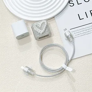 Housse de <span class=keywords><strong>chargeur</strong></span> de luxe Love Heart Diamond Set pour <span class=keywords><strong>IPhone</strong></span> <span class=keywords><strong>11</strong></span> 12 13 14 <span class=keywords><strong>18W</strong></span>-20W Sparkle Clear Charge Protection Cover Charger Sleeve - Product Image 4