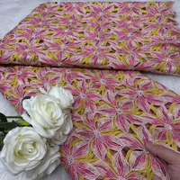 Tissu en dentelle de luxe NI.AI, mélange de couleurs, matière pour vêtements nigériens, dentelle guipure florale pour vêtements féminins