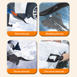 Brosse à neige 2 en 1 pour voiture avec grattoir à glace, anti-rayures, mousse souple, long manche, pour dégivrage et élimination de la neige sur le <span class=keywords><strong>pare</strong></span>-<span class=keywords><strong>brise</strong></span>, accessoires hivernaux pour voiture - Product Image 3