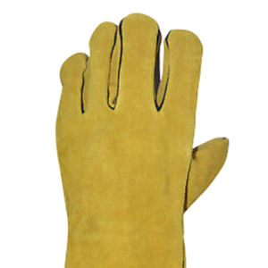 ถุงมือเชื่อมทิกทนความร้อนของผู้ชายอุปกรณ์หนังสำหรับทำงานประจำวันและบริการดับเพลิง - Product Image 4