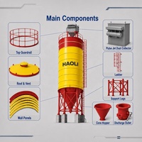 Silo à ciment boulonné de grande capacité 3000T HAOLI, diamètre 12500 mm, silo de stockage modulaire en acier pour centrale à béton