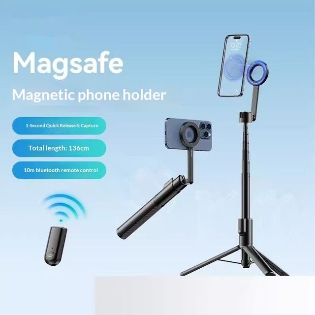 Junhong JH003 Magnetic Retractable for Remote Control Selfie Stick Tripod Phone Holder for for Bed Live Streaming