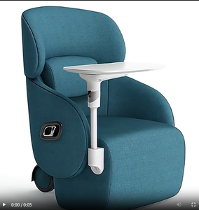 Poltrona da Conferenza in Tessuto Reclinabile con Tavolino Laterale Regolabile, Poltrona Relax <span class=keywords><strong>per</strong></span> Studio e Computer, Divano Pigro <span class=keywords><strong>per</strong></span> Ufficio - Product Image 2