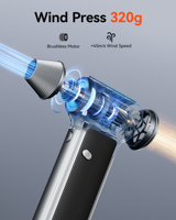 Souffleur d'air électrique sans fil WOLFBOX MF200 avec batterie amovible, super puissant, rechargeable, moteur sans balais, 3 vitesses réglables