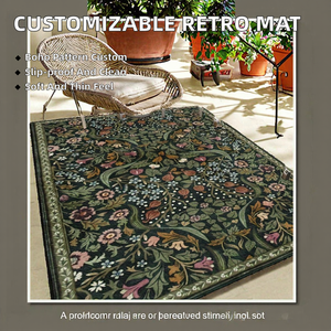 [Personalización Disponible] Tapete Retro Bohemio con Diseño Floral Trenzado para Exteriores, Suave y Antideslizante, de Poliéster/Algodón Orgánico, para el Hogar o para Rezar - Product Image 2