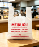 Sacs de courses imprimés de haute qualité, sacs en plastique jetables légers à poignées pour l'emballage alimentaire