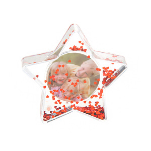 Globo de nieve acrílico personalizado con forma de estrella y marco para insertar fotos, recuerdo, globo de nieve con foto para niños - Product Image 4