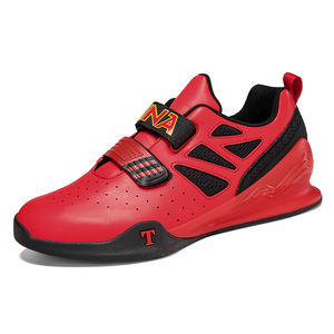 Chaussures de musculation pour hommes et femmes, baskets d'entraînement pour squats, chaussures de sport athlétiques basses à fermeture auto-agrippante en cuir microfibre, légères - Product Image 3