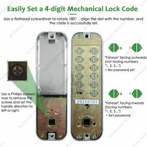 Cerradura Mecánica de Seguridad Moderna sin Llave con Combinación de Código, Manija de Puerta con Teclado de 12 Dígitos de Alta Seguridad - Product Image 5