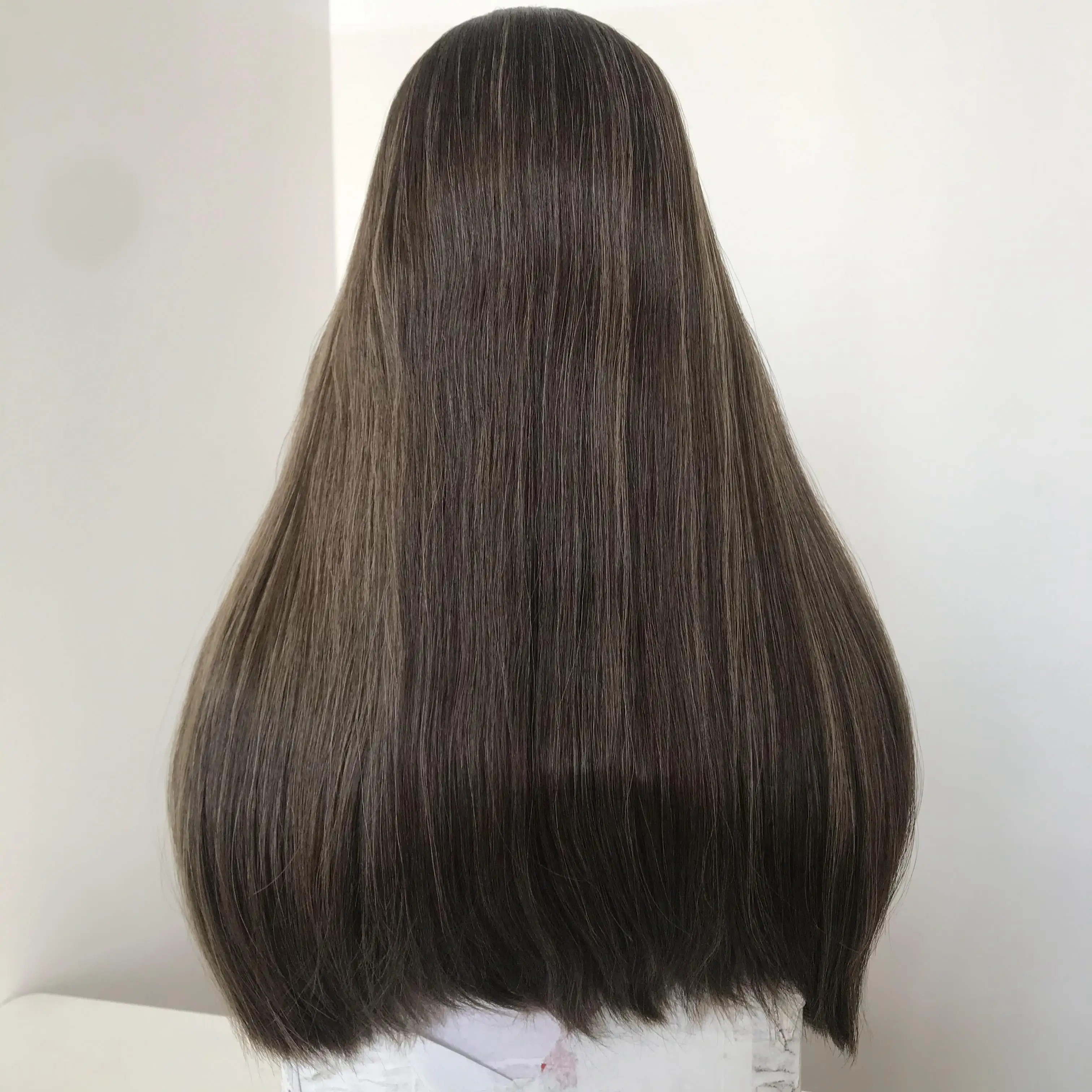 LXB03 Qingdao Factory Blonde Shades European Human Unprocessed Virgin Hair Long Kosher Jewish Band Fall Wig