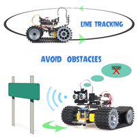 Kit de robot chenillé Tscinbuny ZYC0053 avec châssis de char, programmation C++, microcontrôleur 328, kit de démarrage pour évitement d'obstacles et roues à chenilles