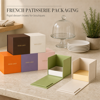 Boîte cadeau rigide pour gâteau avec couvercle et base, idéale pour l'emballage de desserts français