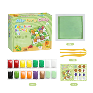 ชุดทำกรอบรูปด้วยดินเหนียวแห้งแบบ DIY ธีมผัก ปลอดสารพิษ ไม่ต้องอบ ของเล่นเสริมพัฒนาการสำหรับเด็กอายุ 3 ปีขึ้นไป - Product Image 2