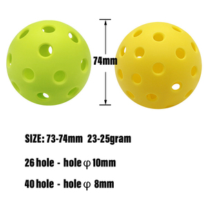 Paquete de 6 bolas de Pickleball Premium sin costuras, bolas de PP de 40 agujeros aprobadas por USAP con bolsa para uso en exteriores e interiores - Product Image 3