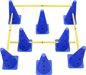 Juego de conos de vallas deportivos al por mayor, conos de entrenamiento y postes de agilidad, equipo de entrenamiento de velocidad de escalera de agilidad ajustable para niños - Product Image 1