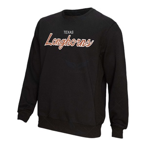 เสื้อกันหนาวแบบสวมหัวคอกลมผ้าคอตตอนระบายอากาศได้สีดำเสื้อสเวตเตอร์แบบทีม100% สั่งทำได้ - Product Image 1