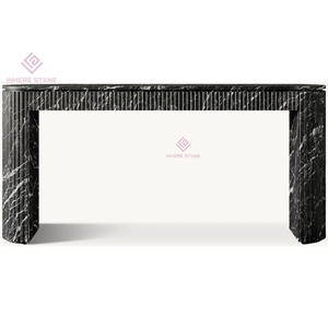Table <span class=keywords><strong>console</strong></span> de luxe en <span class=keywords><strong>marbre</strong></span> Emperador Étagère en pierre brune italienne fabriquée à la main pour les entrées élégantes Espaces de vie - Product Image 4
