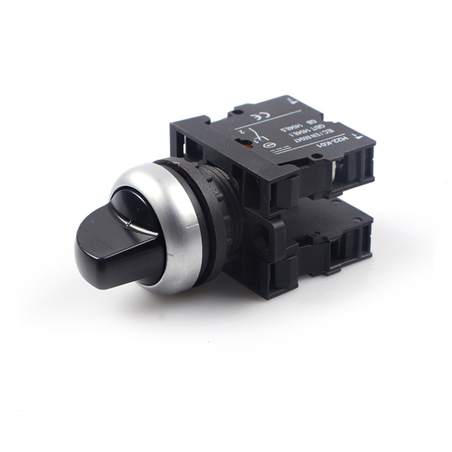New HUAWU M22 Series Aluminum Plastic ABS 16A 1NO1NC IP44 CE for 2/3 Position Selector Push Button Switch for Elevators