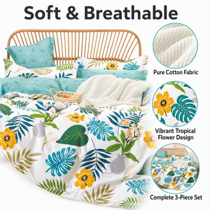 Juego de Ropa de Cama Balinesa para Dropshipping en la UE, 3 Piezas, Algodón Suave, Diseño Floral Exótico, Envío desde Polonia para Resorts - Product Image 2