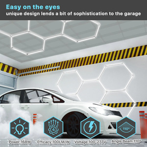 Lumières <span class=keywords><strong>LED</strong></span> hexagonales pour salon de coiffure, barbier, lavage auto, studio, <span class=keywords><strong>garage</strong></span> - Éclairage de plafond hexagonal pour atelier - Product Image 5