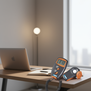 Medidor de Luz Digital Fervi LX1010BS con Pantalla de 310 Lux y Cabezal con Sensor para Medición de Iluminación - Product Image 3