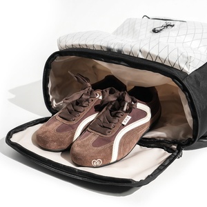 Mochila Shengyi Diamond Grid Roll Top, Ligera, Informal, para Hombres y Mujeres, para la Escuela, Viajes - Product Image 6