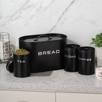 Boîte à pain transfrontalière en métal galvanisé, boîte de rangement de qualité alimentaire pour cuisine, boîte à pain avec couvercle, ensemble de boîtes à café