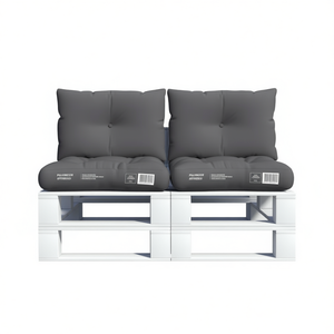 Ensemble de coussins d'extérieur Pillarcon, lot de 2, anthracite, polyester, résistant à l'eau, rectangulaire, amovible, lavable, toutes saisons - Product Image 1