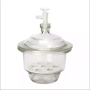 Good Quality Clear Amber Color 120mm 150mm 180mm 210mm 240mm 300mm 350mm 400mm Glass Vacuum Desiccator With Porcelain Plate