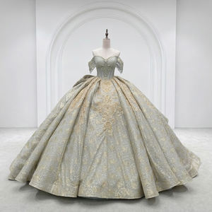 ชุดราตรีงาน Quinceanera รุ่น Jancember LSMC131 สี<span class=keywords><strong>เขียว</strong></span>มิ้นท์หรูหรา ประดับลูกไม้ แต่งลูกปัด คอร์เซ็ทแบบเปิดไหล่ - Product Image 3