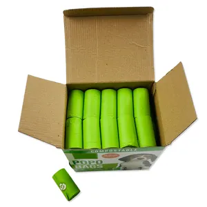 Extra Large And Strong Customized Printed Scented Biodegradable Dog Poop Bags Compostable Dog Waste Bags Refill Rolls