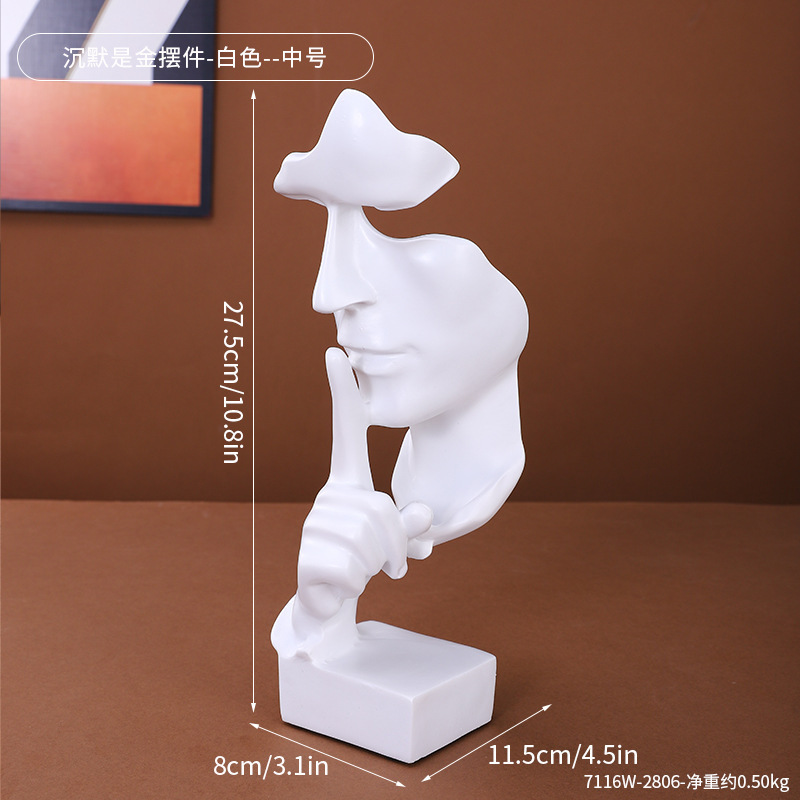 7116W-2806--Ornement Silence est d'Or--Blanc--Moyen