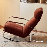 Canapé de loisirs individuel rembourré de duvet avec appui-tête ergonomique et dossier multicolore pour la décoration intérieure de villa
