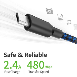 Bền thu nhỏ bện đa chức năng thiếc-mạ Đồng USB Micro-USB Cáp dữ liệu sạc nhanh 2A/3A cho điện thoại thông minh máy tính bảng - Product Image 5