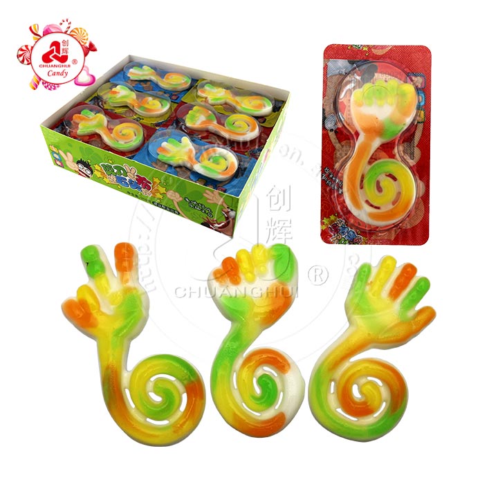 hand gummy candy