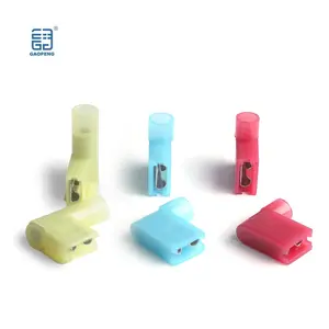 Nylon Flag Shape Connectors Block Cold Press Spring Female Fully Insulated Sheathed Straight Angled Flag Disconnect Terminals