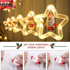 April International Christmas Decoration LED Ice Strip <b>Lights</b> Tree Pendant Indoor Atmosphere Ring Leather Line <b>Curtain</b> <b>Lights</b> - Product Image 5